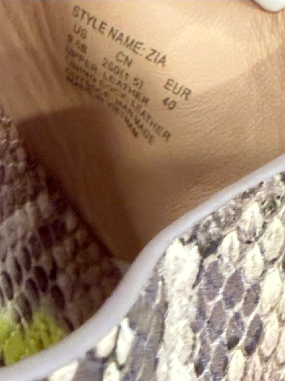 kate spade Neutral Snake-Print Slide Mules with Neon Lime Stripe
